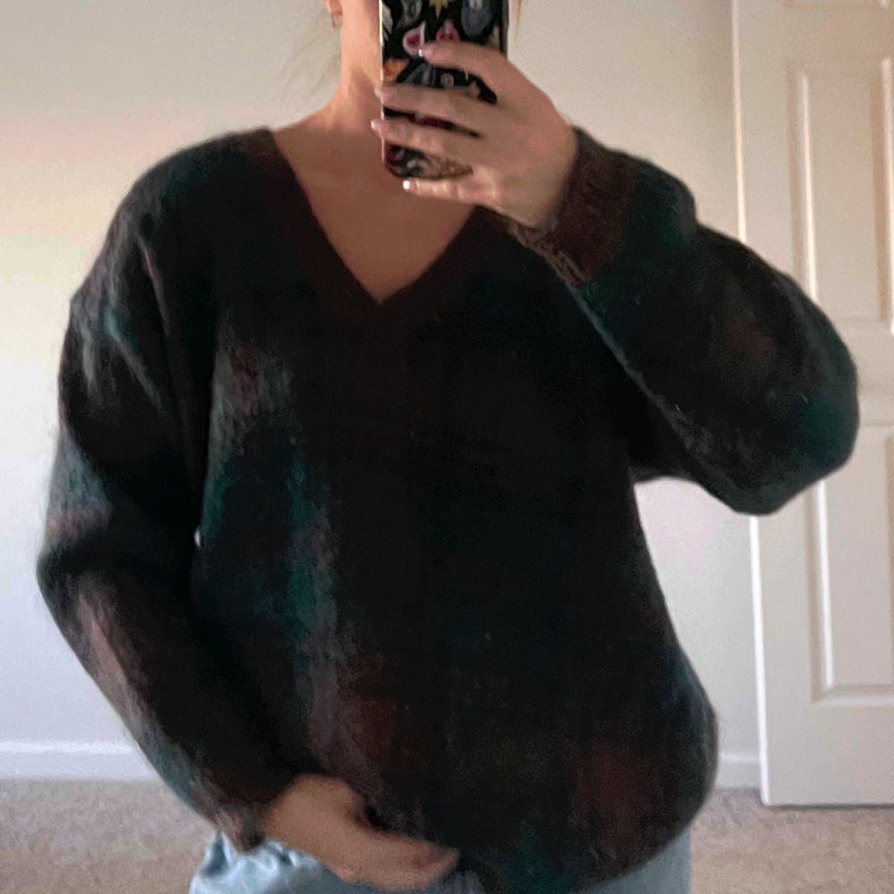 Vintage Paul Harris Plaid‎ Mohair V-Neck Sweater